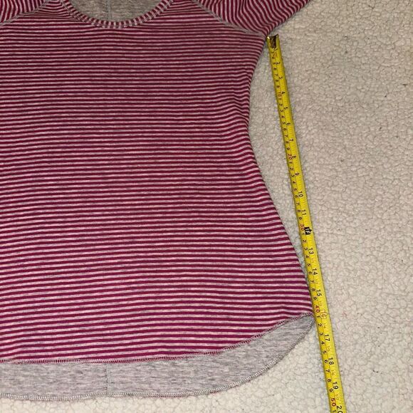 Lululemon Open Your Heart Reversible Long Sleeve Gray Pink Stripe GUC - Picture 10 of 12